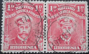 Rhodesia Admiral 1d pair with Mazunga (DC) postmark