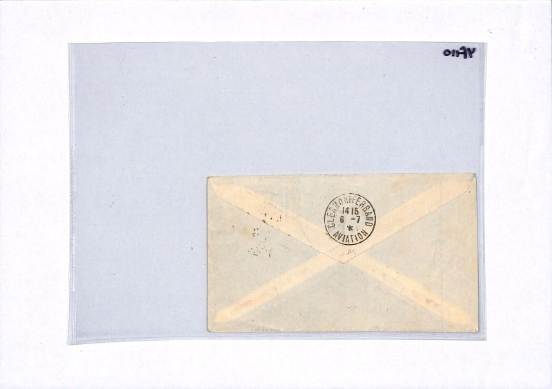 France ALGERIA Air Mail Cover AEROPOSTALE SPECIAL FLIGHT Clermont 1930 YF110