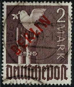 GERMANY BERLIN 1949 2m VIOLET USED (VFU) SG B34 Wmk.230 P.14 SUPERB