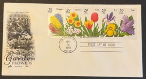 GARDEN FLOWERS #2760-64 MAY 15 1993 SPOKANE WA FIRST DAY COVER (FDC) BX3-2