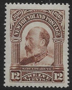 NEWFOUNDLAND SG115 1911 12c RED-BROWN MTD MINT