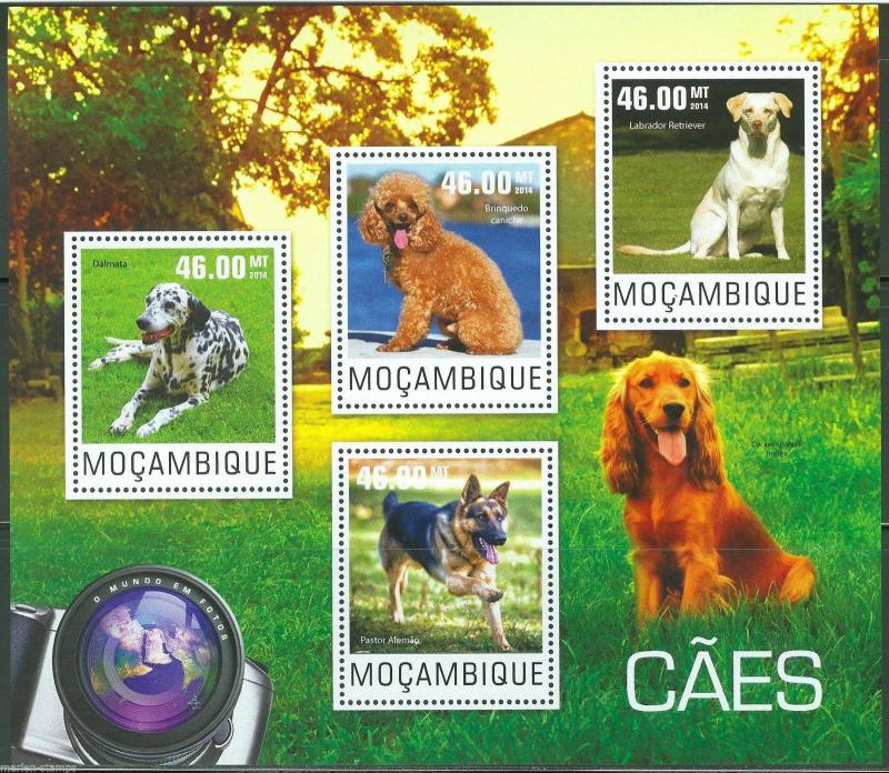 MOZAMBIQUE  2014  DOGS  SHEET   MINT NH