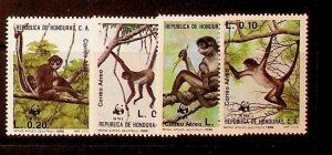 HONDURAS Sc C789-92 NH ISSUE OF 1990 - ANIMALS - WWF - MONKEYS