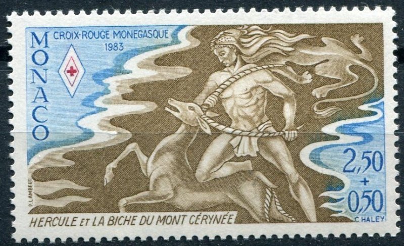 Monaco Sc#B104 MNH, 2.50f+50c multi, Red Cross: The works of Heracles (1983)