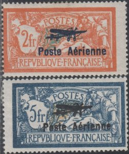 France Airmail  Sc # C1-2  ( z )  Hinged   Valued @ $ 400.00