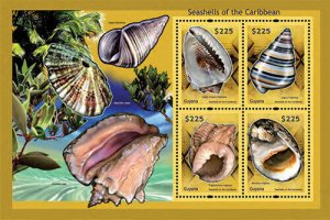 Guyana - 2012 - Shells Of The Caribbean - Sheet Of 4 - MNH