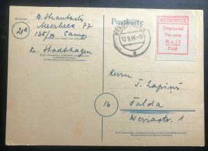 1946 Meerbeck Stadthagen Germany Displaced Person DP Camp PC Cover to Fulda 