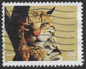 US #3105e  Used. Endangered Species. Ocelot