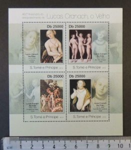 St Thomas 2013 lucas cranach art nudes women s/sheet mnh 