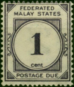 Fed of Malay States 1926 1c Violet SGD1w 'Crown to Left of CA' Fine MM