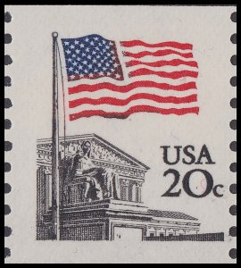 US 1895 Old Glory over Supreme Court 20c coil single MNH 1981