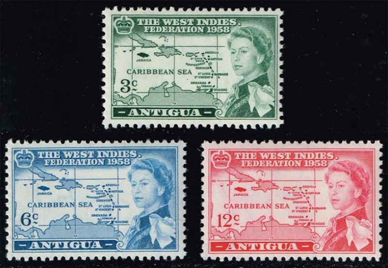 Antigua #122-124 West Indies Fed. Set of 3; Unused