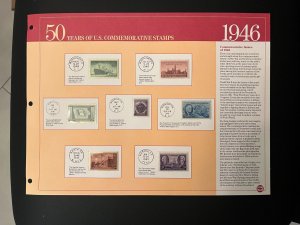 1946 50 YEARS OF U.S. COMMEMORATIVE STAMP Albums Panel of stamps