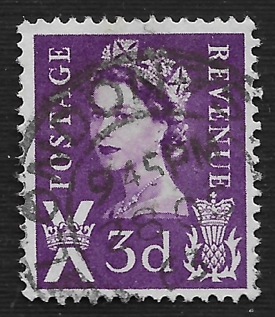 Great Britain - Scotland #1 3p Queen Elizabeth II & St Adrews Cross & Thistle