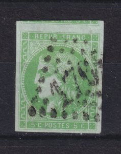 FRANCE #41  green on greenish paper USED  large margins