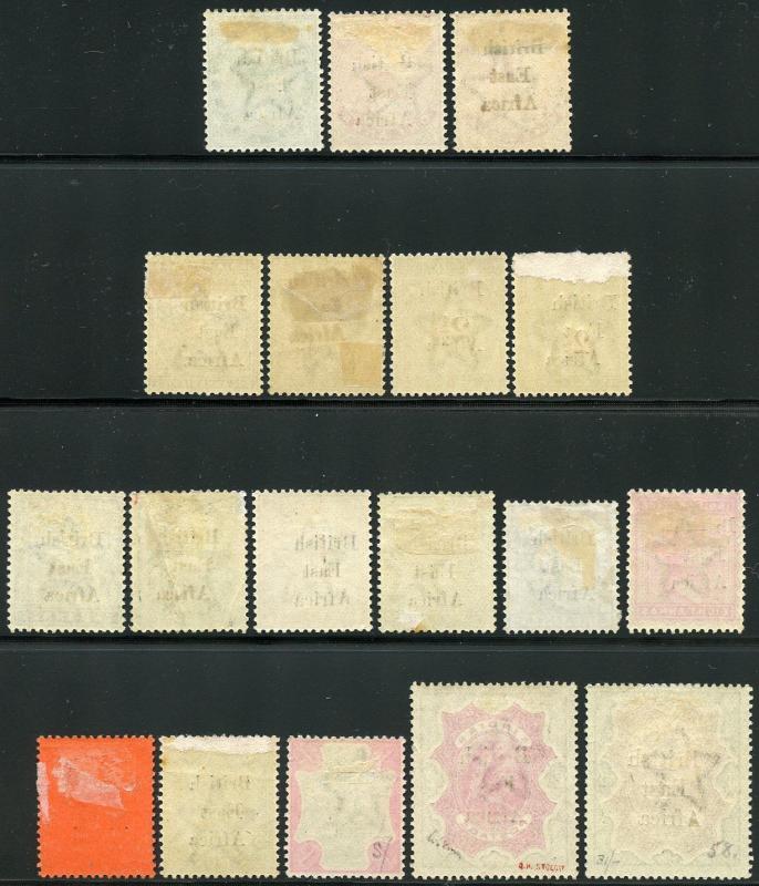 BRITISH EAST AFRICA SCOTT# 54/70 OVERPRINTS ON INDIAN STAMPS   MINT HINGED OG