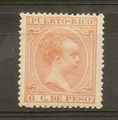 PUERTO RICO STAMP,MOG 6 C. DE PESO #AP4