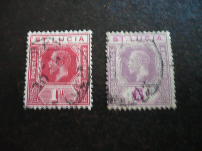 Stamps - St. Lucia - Scott# 65,69 - Used Part Set of 2 Stamps