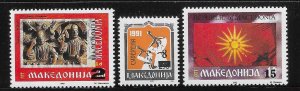 Macedonia 1994 Surcharged Sc 21-23 MNH A3794