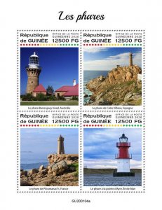 Guinea Lighthouses Stamps 2020 MNH Point of Ayre Lighthouse Architecture 4v M/S