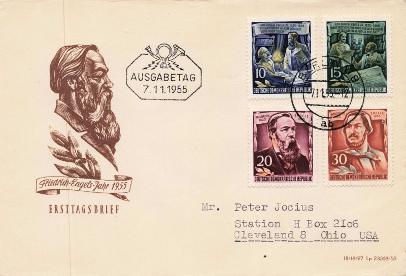 GERMANY  DDR 1955 YEAR SET OF FDC  231//277, B27  NO 271