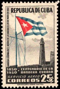 Cuba #C41-C43, Complete Set(3), 1951, Flags, Never Hinged