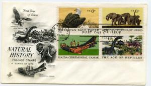 1387-90 Natural History, Artcraft, block of 4, FDC