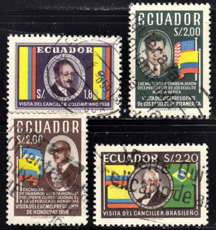 Ecuador Scott 638-41 complete set F to VF used.