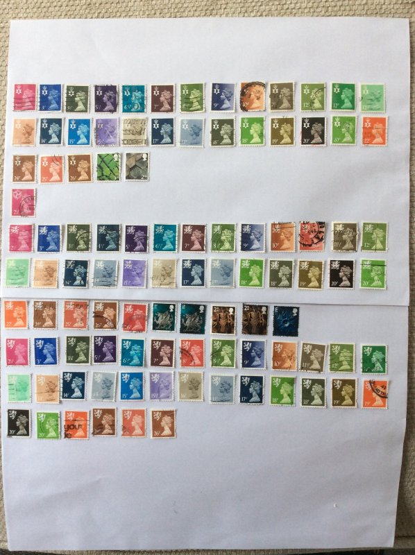 Great Britain Regional Definitive Machins x100 lot B