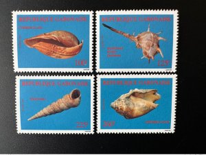 1995 Gabon Gabon Mi. 1192 - 1195 Crustacean Shellfish Shells RARE!-