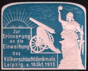 1913 Germany Poster Stamp Inauguration Leipzig Battle Of Nations Memorial