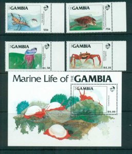 Gambia 1984 Marine Life + MS MUH lot73148