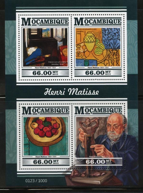 MOZAMBIQUE 2015 TRIBUTE TO HENRI MATISSE  SHEET MINT NEVER HINGED