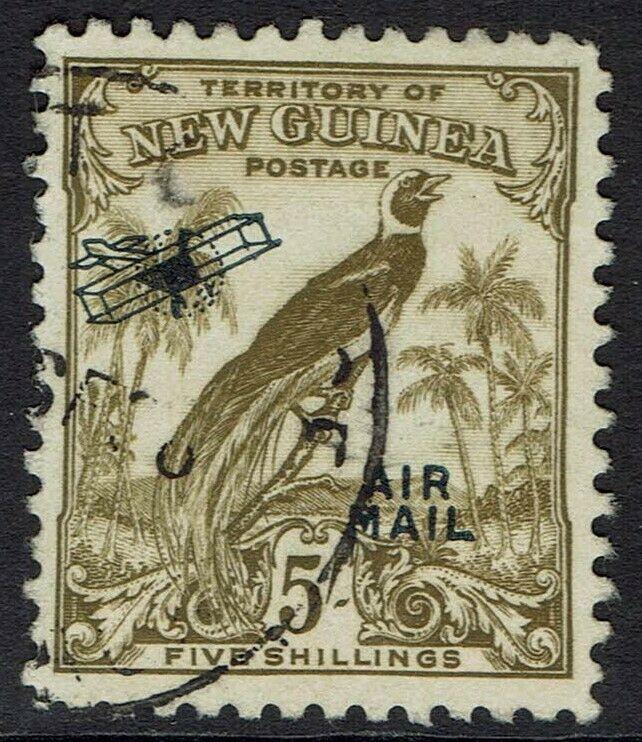 NEW GUINEA 1932 UNDATED BIRD AIRMAIL 5/- USED 