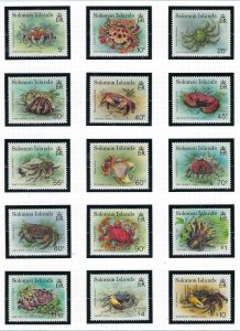 Solomon Is 733-47 MNH 1993 Crabs