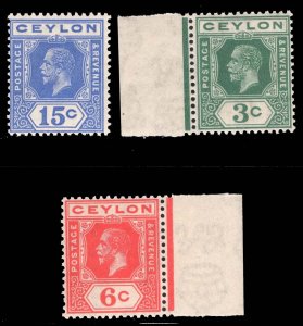 MOMEN: CEYLON SG #311aw,339w,342w INVERTED WMK'S MINT OG NH £67++ LOT #67270*