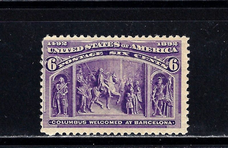 #235 US 6 CENT PURPLE COLUMBIAN-MINT-N/H-FINE-VF