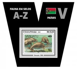 St Thomas - 2020 Stamps on Stamps WWF - Stamp Souvenir Sheet - ST200607b2