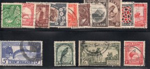 New Zealand Scott #185-197//186A  Stamps - Used Set