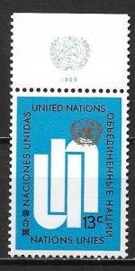 United Nations 196 13c UN with MI Tab MNH