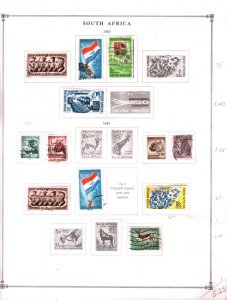 Collection  South Africa Part A Scott Pages, 1960/1986, Cat $77, Mint &Used