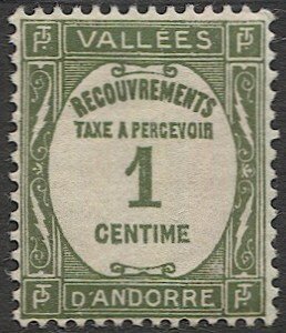 ANDORRA  (French)1935 Sc J16  Mint VLH Postage Due