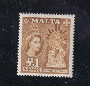 MALTA # 262 VF-MNH QE11 ONE POUND CAT VALUE $34+