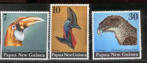 PAPUA NEW GUINEA 399-401 MNH BIRDS SET OF 1974