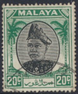 Selangor  Malaya  SC#  88  Used   see details & scans