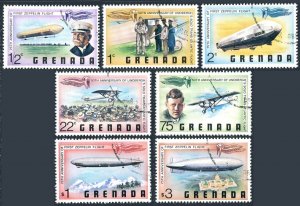 Grenada 834-840,841, CTO. Mi 872-878, Bl.69. Aviation, 1978. Lindbergh, Zeppelin