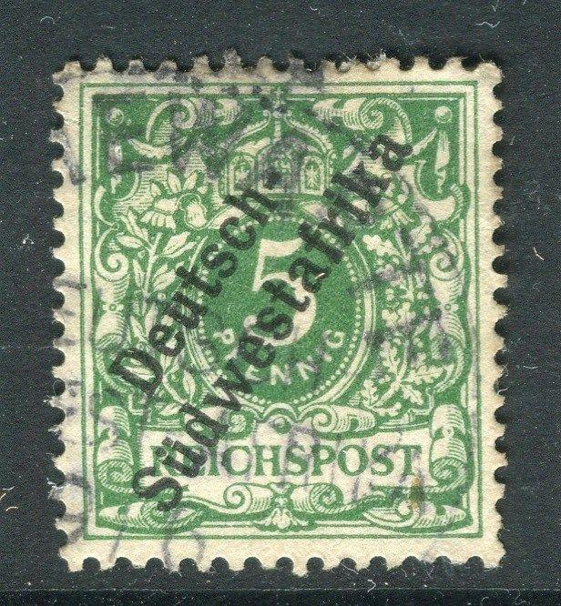 GERMAN COLONIES  SW. AFRICA;  1897 classic Optd. issue fine used 5pf. Shade