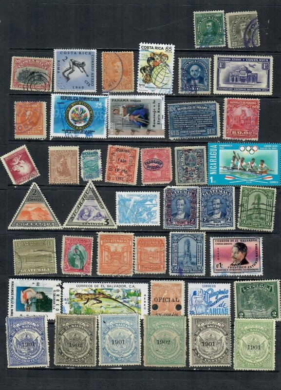 CENTRAL AMERICA MIX  X 42 ALL DIFFERENT USED  LOT N (NOTE REDCUCED POSTAGE) 