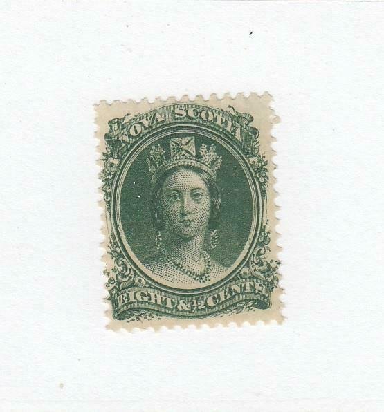 NOVA SCOTIA (MK4858) # 11  VF-MH  8 1/2cts  QUEEN VICTORIA /GREEN CAT VALUE $20