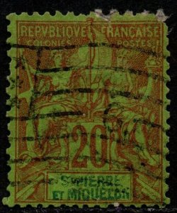 $St. Pierre+Mig. Sc#69 used, F-VF, Cv. $24